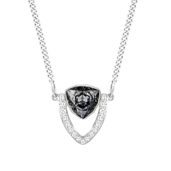 Swarovski Fantastic Clear & Black Diamond Crystal Rhodium Necklace Item #5230611 - Picture 1 of 4